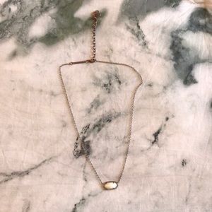 Kendra Scott silver necklace white stone